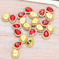 Miniatyrbilde 4 av 8: 100 stk 10 mm DIY sy på dråpeformede rhinestones flatback krystallperler for klær klær kjole
