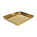 Miniatyrbilde 4 av 8: Rustfritt stål rektangulært brett flat bunn plate restaurant hjem Golden flat bunn brett