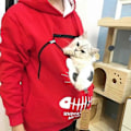 Miniatyrbillede 2 af 5: Fashion Katteelsker Hættetrøjer Kvinder Kængurulomme Hættetrøjer Hund Kæledyr Pote Pullover Toppe Langærmet Lynlås Hættetrøje Sudaderas Jzz Sort L