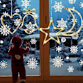 Miniatyrbilde 3 av 5: Julevinduslys med LED-sugerkopper, julekjærlighet, julebjeller, julepentagram, julemåne (julesett B)_SZXM