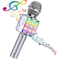 Pikkukuva 1 / 5: Bluetooth 4 in 1 Karaoke Langaton Mikrofoni LED-valoilla, Kannettava Mikrofoni Lapsille, Tytöille