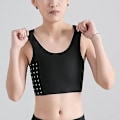 Miniatyrbillede 2 af 5: Åndbar Kvinde Bryst Binder Tank Top med Side Spænde XXXL Sort