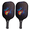 Miniatyrbild 6 av 8: Pickleball-set med 2 racketar, 4 bollar och 1 racketväska i glasfiber och PP för utomhusträning