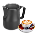 Miniatyrbillede 3 af 8: 500 ml rustfrit stålkrus til mælkeskumning, kande til kaffebar (sort)
