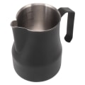 Miniatyrbilde 5 av 8: Melkeskummerkopp 304 Rustfritt Stål Tute Munn Skala Kaffe Latte Melkeskummerkopp for Arbeidskontor Matt Svart 550ml