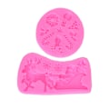 Miniatyrbillede 1 af 8: 2 stk. Silikoneform Nonstick Vaskbar Høj Temperatur Modstandsdygtig Fleksibel Julemand Elg Form Jule Silikoneform