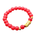 Miniatyrbillede 1 af 6: Moderigtigt armbånd med røde perler - fint håndværk, let at matche (1 stk) Big red