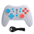 Miniatyrbild 1 av 8: Bluetooth Gamepad Programmerbar spelkontroll 3 hastighetsvibrationsjustering Passar för Switch ProGrå