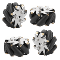 Miniatyrbilde 8 av 8: 4 stk 48mm slitesterke stålmekanumhjulsett venstre og høyre hjul for robotbil 14209
