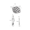 Miniatyrbilde 5 av 5: 1 Sett Rustfritt Stål Escargot Plate 12 Hull Med Escargot Tang Og Gaffel