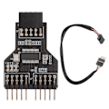 Miniatyrbillede 1 af 8: 9 Pin USB Splitter 9 Pin til Dual 9 Pin In Line USB2.0 stik hun 1 til 2 han 0,3 meter forlængerkabel USB header Hub