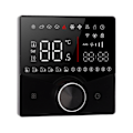 Miniatyrbillede 2 af 8: Smart termostat drejeknap design LCD farve display panel digital termostat til sauna rum gulvvarmesystem sort