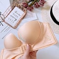 Miniatyrbilde 2 av 4: Front Buckle Seamless Backless Push Up Bra - Anti-slip, Strapless & Invisible 32 70ab Black