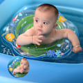 Miniatyrbillede 6 af 8: Baby svømme ringe dobbelt gasbag forhindre lækage oppustelig svømme float med sæde farve boks grøn