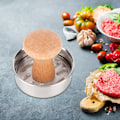 Miniatyrbild 2 av 8: Rostfri hamburgare maker kött pressform manuell tryck kött paj hamburgare maskin kök tillbehör
