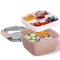 Miniatyrbillede 2 af 5: Salat Bento Box med Dressing Sauce Beholder - Lufttæt og Lækagesikker, Perfekt til Børn og Voksne