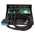 Miniatyrbild 7 av 8: 3,5 tums frontpanel USB3.0 Hub Höghastighets 4-portars intern kombofästeadapter för PC Desktop 3,5 tums diskettfack