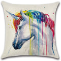 Pikkukuva 4 / 5: set Rainbow Animal Print polyesteripellavatyynynpäälliset vuodesohvan sisustukseen, 45x45cm