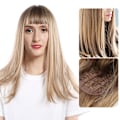 Miniatyrbilde 4 av 8: Lang rett gradient Lys Blond Parykk Dame Dame Cosplay Party Stilige syntetiske parykker