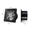 Miniatyrbillede 2 af 5: Badeværelsesventilator Metal 150mm 50W Vægmonteret Rumventilator med Ventileret Returspjæld til Køkken, Garage (Sort)