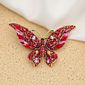Miniatyrbillede 3 af 5: Blå Krystal Rhinestone Butterfly Brosche Nål - Sæt af 5 til Kvinder, Piger, Bryllup, Banket, Fødselsdagsfest
