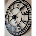 Pikkukuva 2 / 5: Säänkestävä puutarhakello, retro, roomalaiset numerot, vintage, yksinkertainen rautataide, ulkokello, paristokäyttöinen, hiljainen, 40 cm