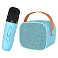 Miniatyrbild 4 av 8: Mini Karaoke-maskin HiFi Surround Sound Bärbar Bluetooth-högtalare med mikrofon för hem utomhus himmelsblå