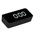 Miniatyrbild 5 av 8: LED digital väckarklocka med temperaturdisplay Automatisk ljuskänsla USB spegelklocka Svart