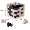 Miniatyrbillede 3 af 5: 3D Træpuslespil IQ Hjernevrider 54t Cube Træ Sammenfletningsspil Jigsaw Intellektuel Læring Pædagogisk Puslespil Entusiaster Legetøj Børnegave Zekai