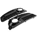 Miniatyrbillede 4 af 8: 2 stk. til RS4 Style Blanke Sorte Frontkofanger Tåge Lygte Gitre til Audi A4 B8 2009-2012