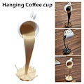 Miniatyrbilde 3 av 8: Nyhet Flytende Kaffe Kopp Skulptur Resing Kaffe Kopp Flytende Søl Kaffe Kopp Skulptur for Hjemme Skrivebord Ornamenter Dekor