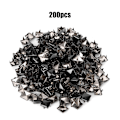 Miniatyrbillede 1 af 8: 200 stk. firkantede nitter i metal - stilfuldt tilbehør til gør-det-selv-sko, tasker og hatte - 9 mm - blank sort