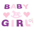 Pikkukuva 8 / 8: Baby Shower Banner Natural Nonwovens Hand Crafted Reusable Durable Bright Colors Baby Girl Banner