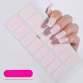 Miniatyrbild 1 av 5: Franska Semi-Härdade Gel Nagelstickers 16 Tips Ren Färg Full Täckning UV Nagelpulver Hållbar Nagel Förlängningssticker NL-HP-022