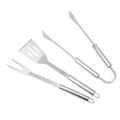 Miniatyrbillede 4 af 8: 3PCS Grill Tools Set Utensils Set Rustfrit Stål Spatel Tang Gaffel BBQ Tools Set med Opbevaringspose til Madlavning Fest