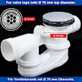 Miniatyrbilde 4 av 5: Badekarpropp, 70 mm, med dobbel tetning, justerbar høyde, universal badekarpropp, vaskeventil, herdet messing med kromfinish-A