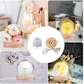 Miniatyrbillede 5 af 5: Rund Lysende Resin Form, DIY Silikonekugle med Lampeholder, LED Belyst Træbase Epoxy Resin Form, Natlys Resin Kunst Dekoration_SZXM