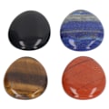 Miniatyrbillede 8 af 8: 4 stk. tommelfinger bekymring sten stress relief meditation lille bærbar oval cabochon sten til hjemmet kontor udendørs