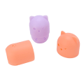 Miniatyrbillede 6 af 8: Makeup svampeholder Sød kat form Vaskbar genanvendelig åndbar hult design makeup svamp rejsetaske lys orange, lilla