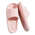 Miniatyrbillede 3 af 8: Badeværelses Tøfler Anti Slip Blød Tyk Sål Integreret Letvægt Hjemmetøfler Pink 38 39 (24cm/9.4in)