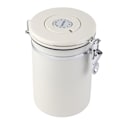 Miniatyrbillede 5 af 8: Kaffebeholder 304 Rustfrit Stål Lufttæt Kaffe Bønne Opbevaringsbeholder med Ske Cremet Hvid 1.8L