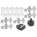 Miniatyrbild 2 av 8: Aluminiumlegering Dubbeländadapter Skruvmutter BE Light Stand Hot Shoe Mount Kit