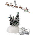 Miniatyrbild 3 av 5: Julsemesterby Animerad Flammande Släde Tillbehör Figurin