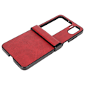 Miniatyrbilde 8 av 8: Etui for Oppo Find N2 Flip i syntetisk skinn, ultraftynt, støtdempende beskyttelsesdeksel for Oppo Find N2 Flip, rød