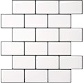 Miniatyrbild 1 av 4: 10 Kakelplattor, Självhäftande Badrumsväggplattor, Tjockare, Självhäftande Stänkskydd för Kök, Plus Självhäftande Version, 30x30x0.25cm, Vit med Svart Fog