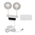 Miniatyrbillede 1 af 8: Hvid skrivebordsventilator med justerbar klemme 3 gear 360° roterende USB bordmonitor køleventilator til kontor