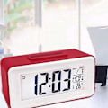 Miniatyrbild 1 av 4: LED Digital Väckarklocka Elektronisk Digital Alarm Skärm Skrivbordsklocka för Hemmakontor Bakgrundsbelysning Snooze Bordsklockor (Färg : Röd)