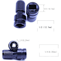 Miniatyrbild 3 av 5: 1/2\" Kvadratisk Fäste till 1/4\" Hex-fäste Adapter för Slagnyckel - Set med 2