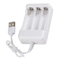 Miniatyrbillede 6 af 8: Bærbar ABS 3,6V oplader med tre stik til AA AAA genopladeligt batteri med USB-stik