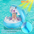 Miniatyrbild 3 av 3: Uppblåsbar Babypool Float med Solskyddstak - Rolig Sommarvattenleksak för Bebisar (6-36 Månader)